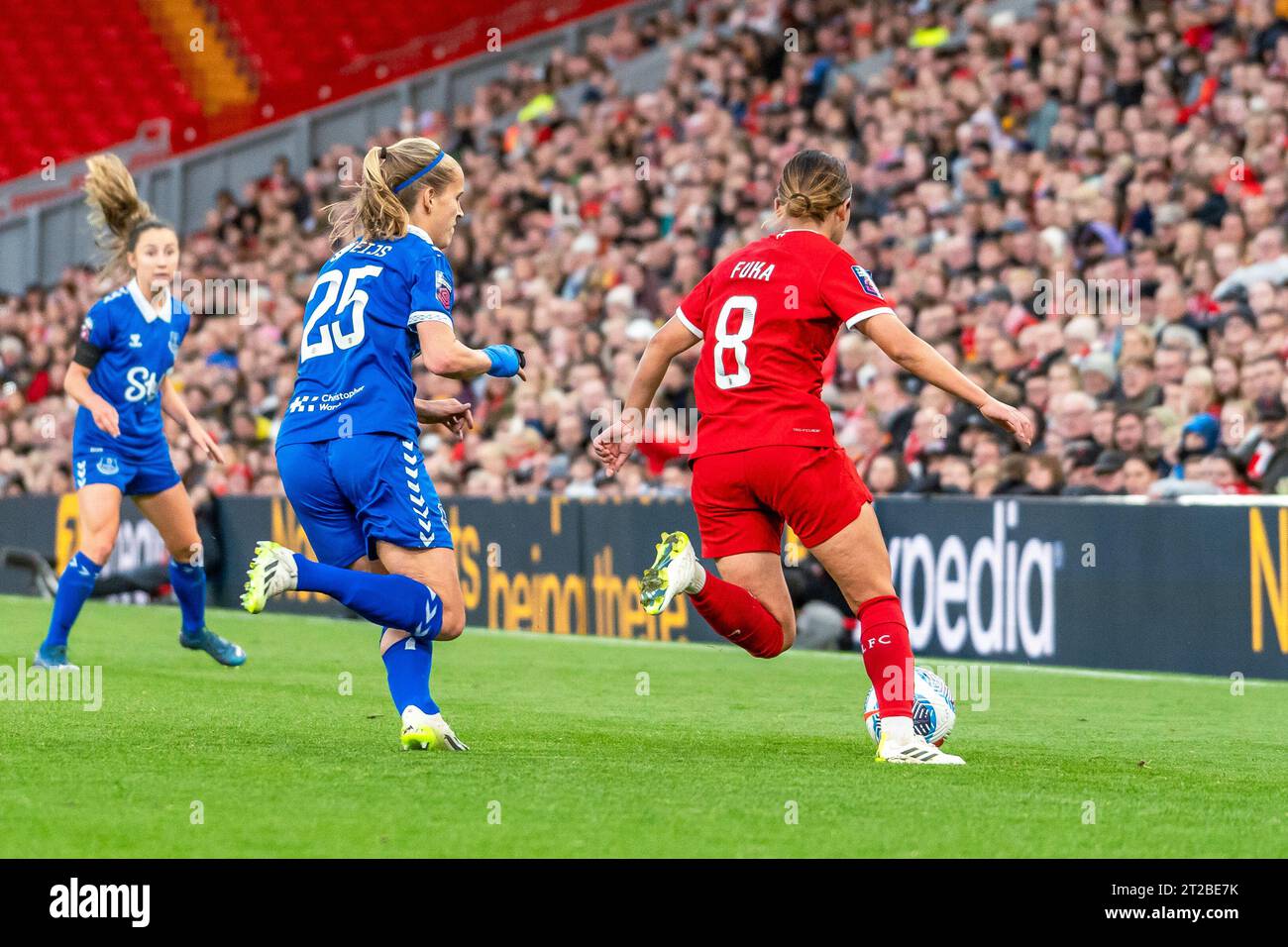 Liverpool FC contro Everton FC - Barclays Women's Super League LIVERPOOL, INGHILTERRA - 15 OTTOBRE 2023. Nelle immagini di gioco. Foto Stock
