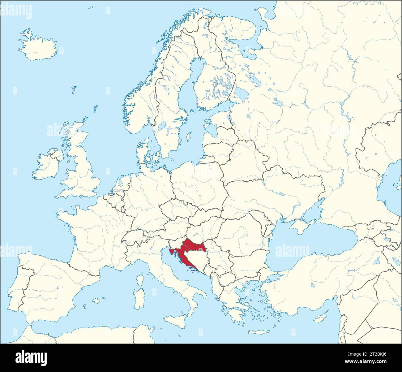 Mappa delle località della REPUBBLICA DI CROAZIA, EUROPA Illustrazione Vettoriale