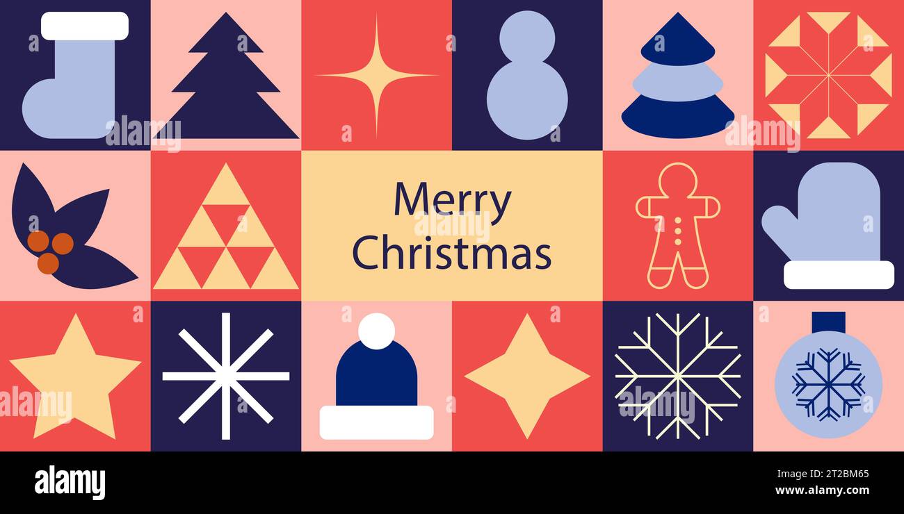 Motivi geometrici di Natale senza cuciture con forme per le vacanze invernali. Sfondo vettore Illustrazione Vettoriale
