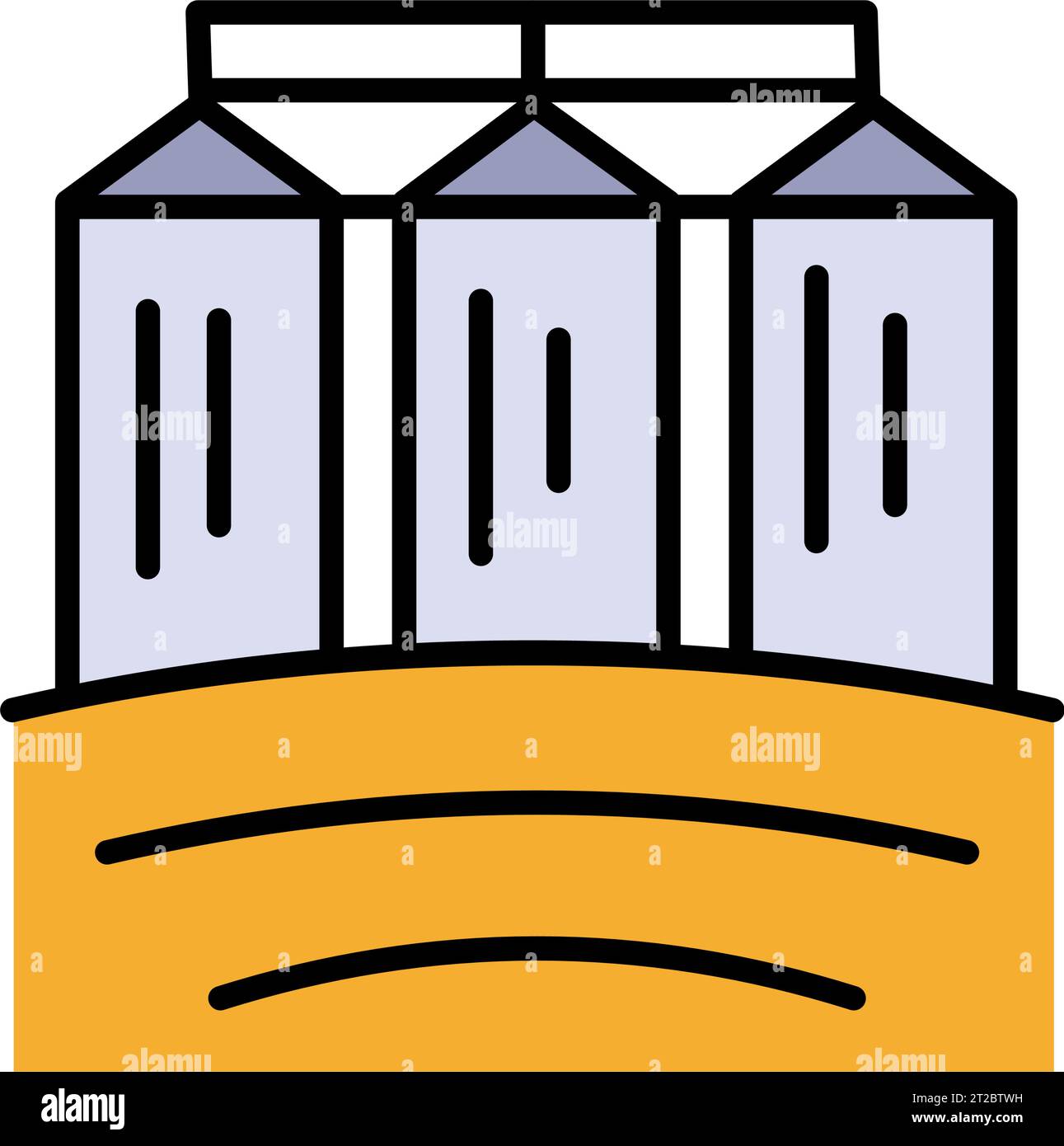 Icona di colore Silo grana. Semplice insegna di stile per il concetto di mobile computing e il web design. Icona vettore piatto silo agricoltura. Simbolo, illustrazione del logo. Grafico vettoriale Illustrazione Vettoriale