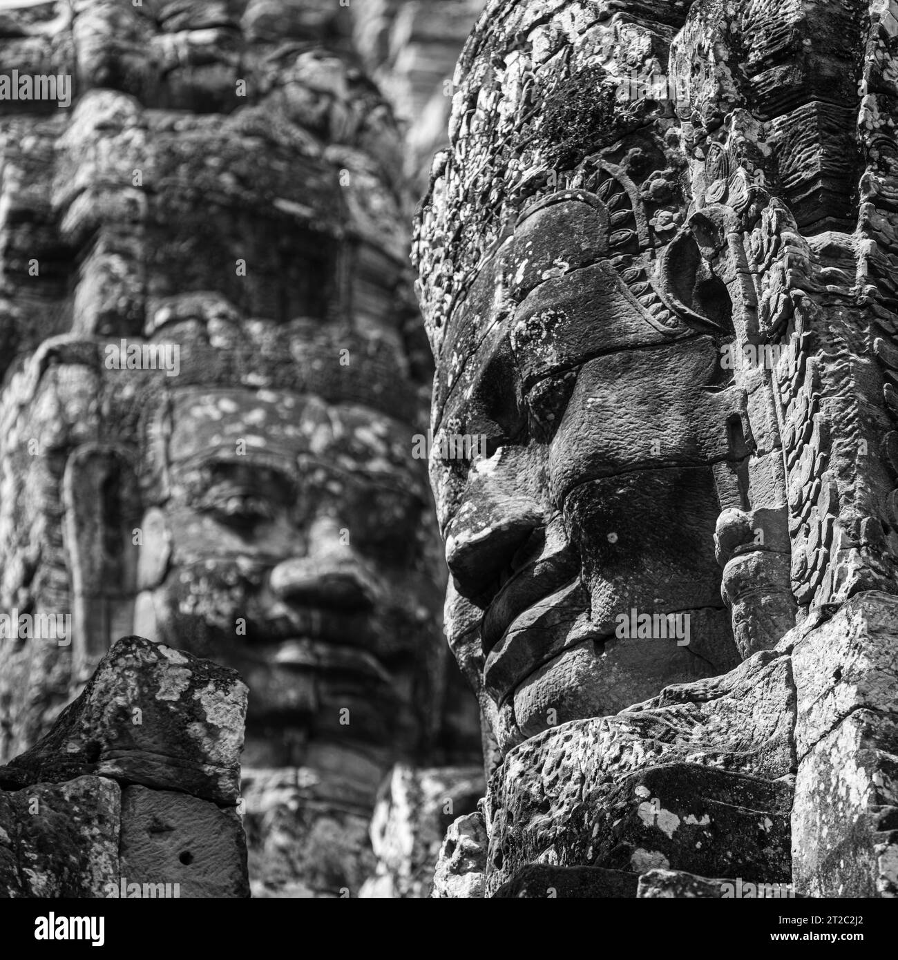 Tempio di Bayon a Siem Reap, Cambogia Foto Stock