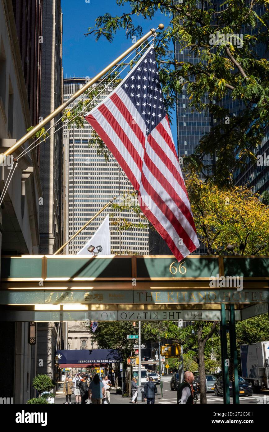 Il Kitano Hotel New York è situato in Park Avenue a Murray Hill, 2023, New York City, USA Foto Stock