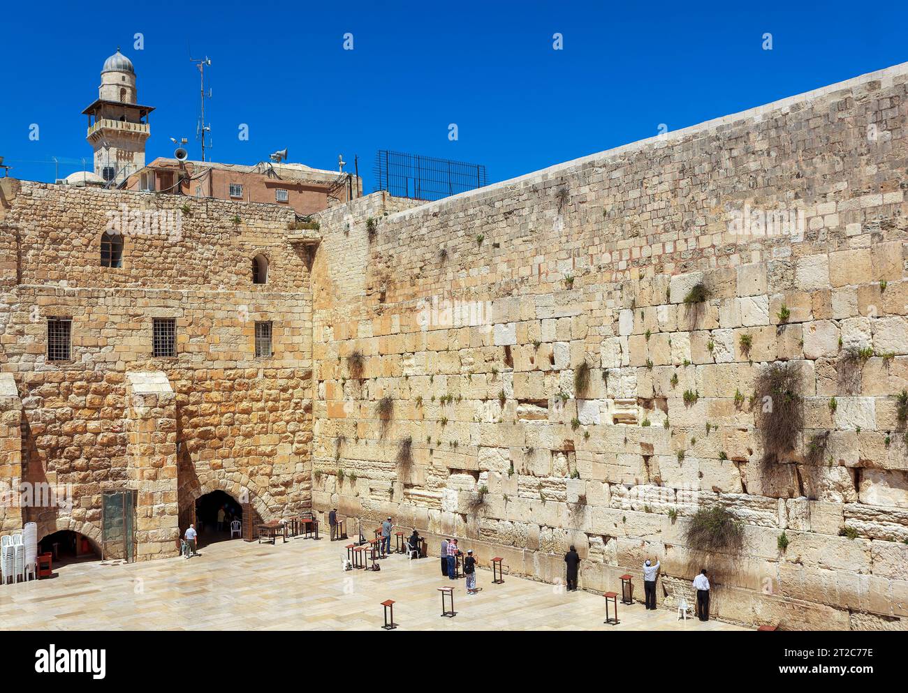 Il muro Occidentale è il luogo più sacro dell'Ebraismo Foto Stock