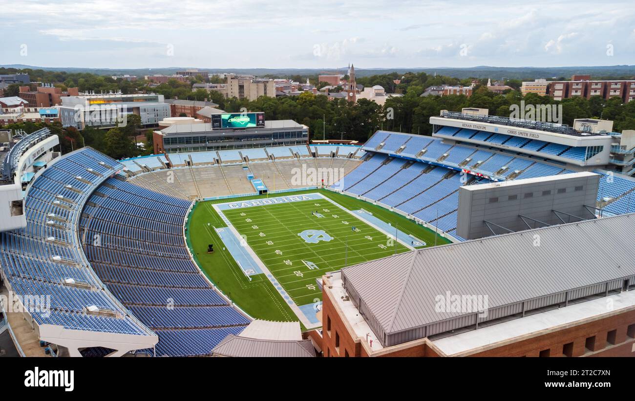 Chapel Hill, North Carolina - 6 ottobre 2023: Kenan Stadium, sede della squadra di football dei Tar Heels della University of North Carolina. Foto Stock