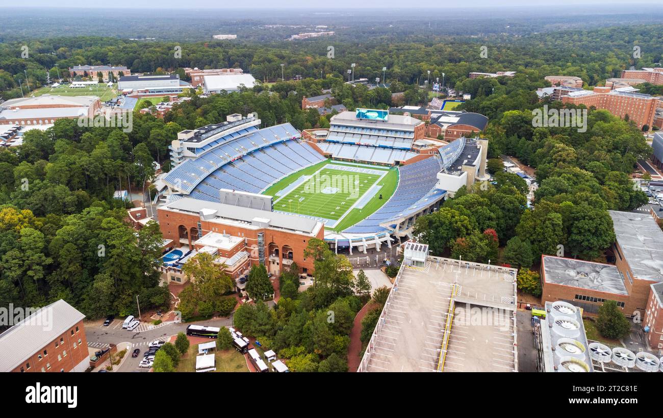 Chapel Hill, North Carolina - 6 ottobre 2023: Kenan Stadium, sede della squadra di football dei Tar Heels della University of North Carolina. Foto Stock