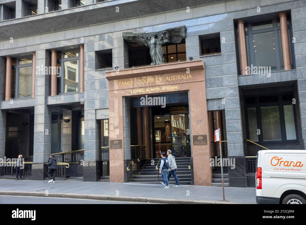 Corte di famiglia dell'Australia e Corte Federale nell'edificio Lionel Bowen in Goulburn Street nel centro di Sydney, Australia Foto Stock