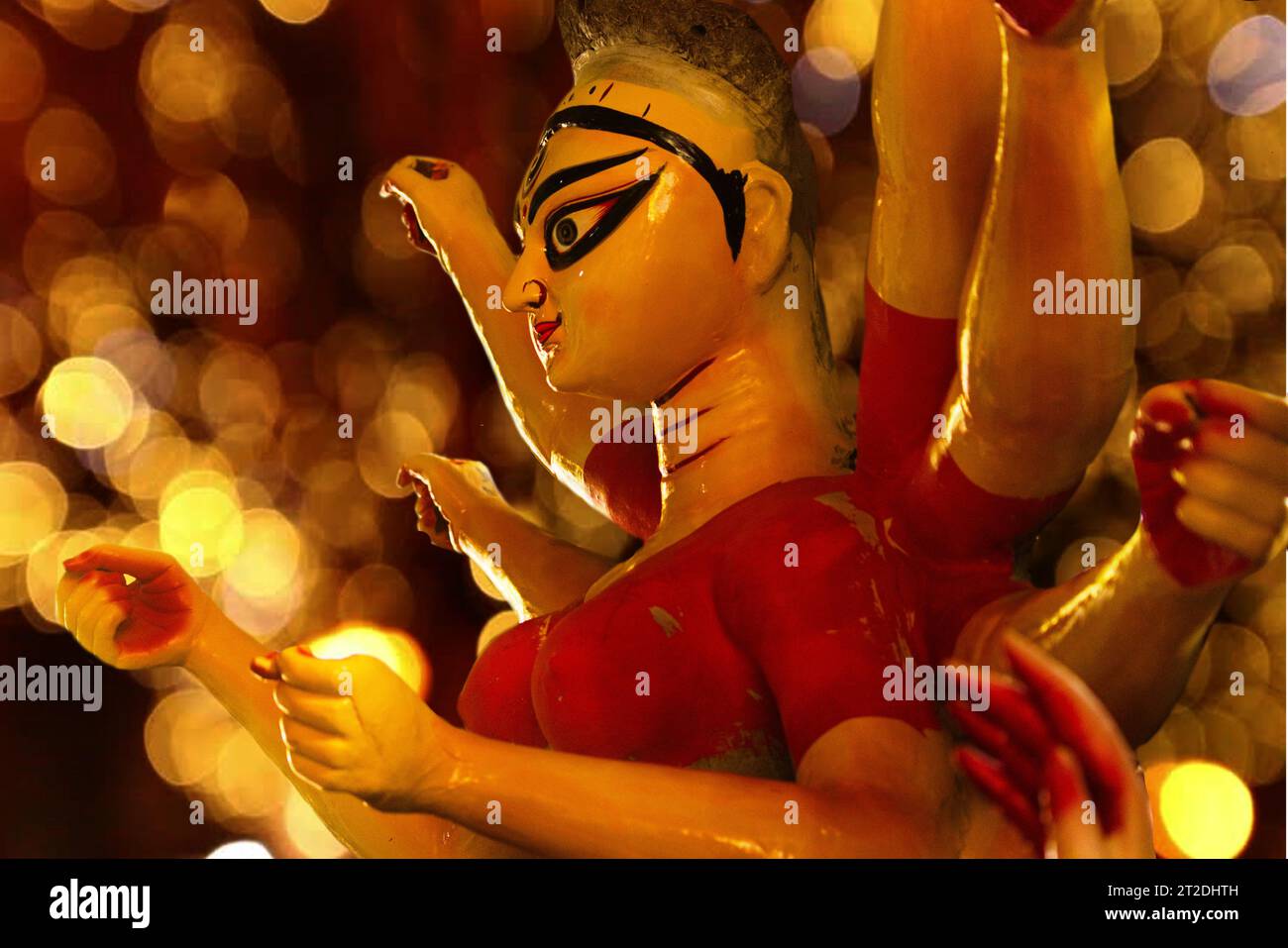 Buona pubblicità Durga puja, Kolkata durga puja, Navaratri, Dussehra Celebration Foto Stock