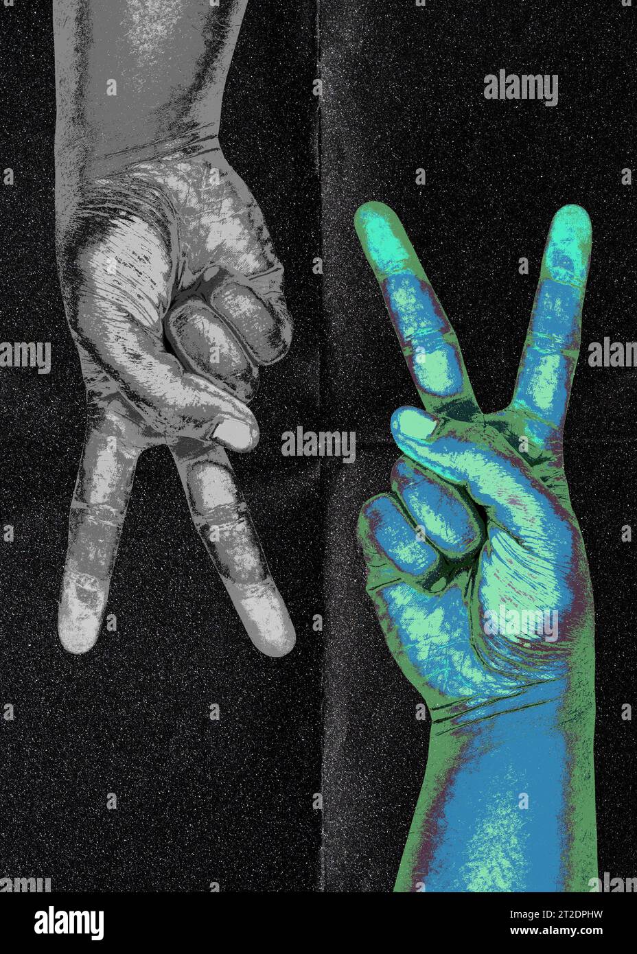 Sfondo grunge poster, grafica con insegne in metallo, banner rock retrò, modello volantino per poster da concerto Punk Rock Show, cartello di pace, musica Foto Stock