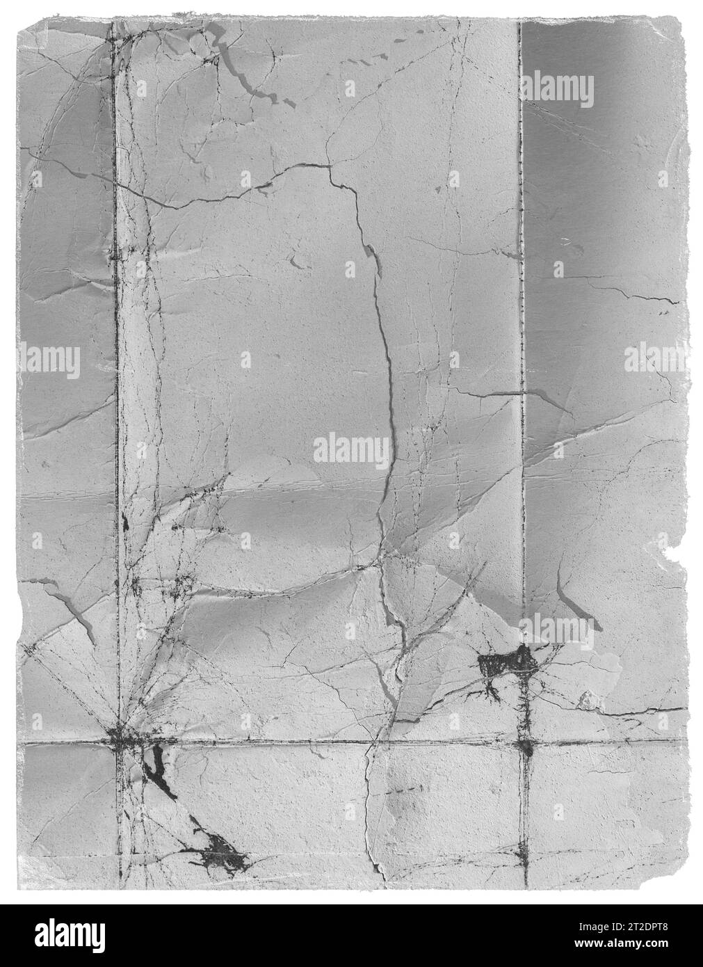 sfondo nero e grigio con trama di poster in plastica increspata e sgualcita, per un effetto di fusione, bianco lucido invecchiato, grunge, strappato sporco stropicciato angosciato Foto Stock