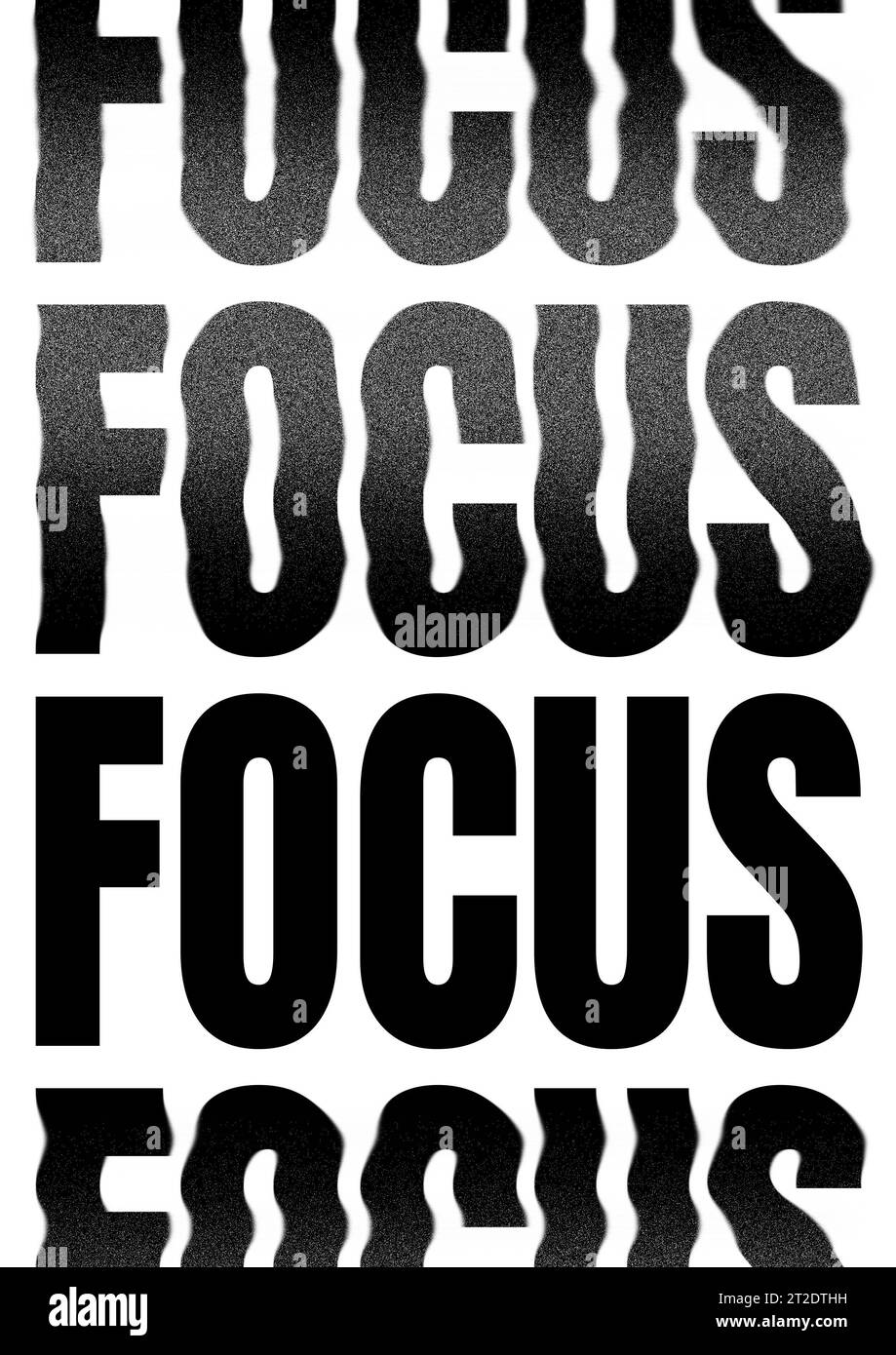 Poster Focus per la decorazione di uffici, camere da letto, citazioni motivazionali per il miglioramento personale Foto Stock
