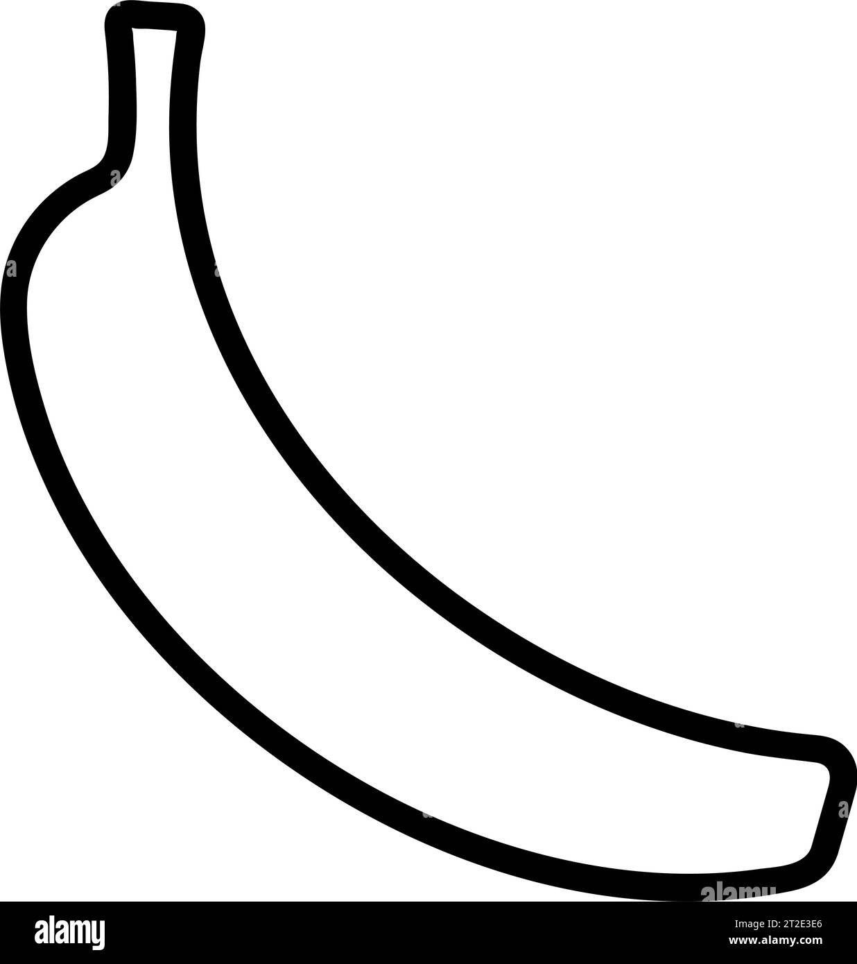 Icona banana su sfondo bianco. Illustrazione vettoriale. Banana fresca disegnata a mano con buccia gialla. Illustrazione Vettoriale
