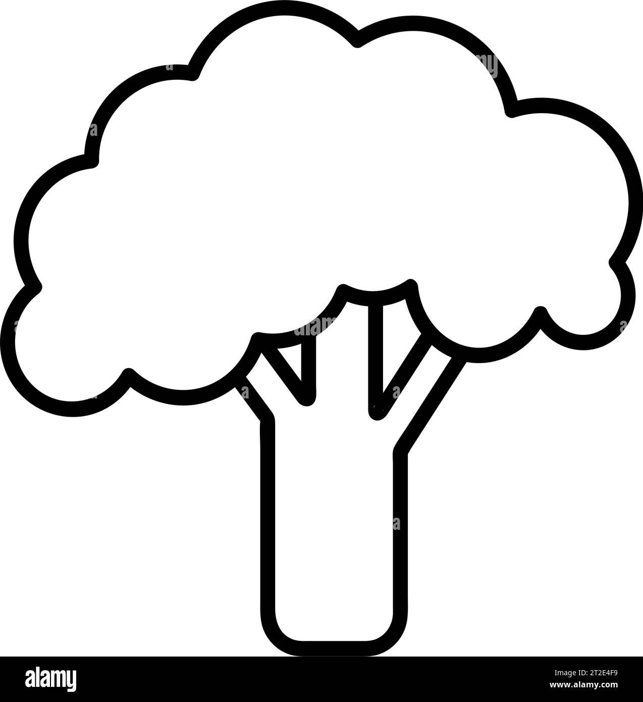 Broccoli illustrazione vettoriale disegnata a mano isolata su sfondo bianco. Broccoli freschi, icona della natura Illustrazione Vettoriale