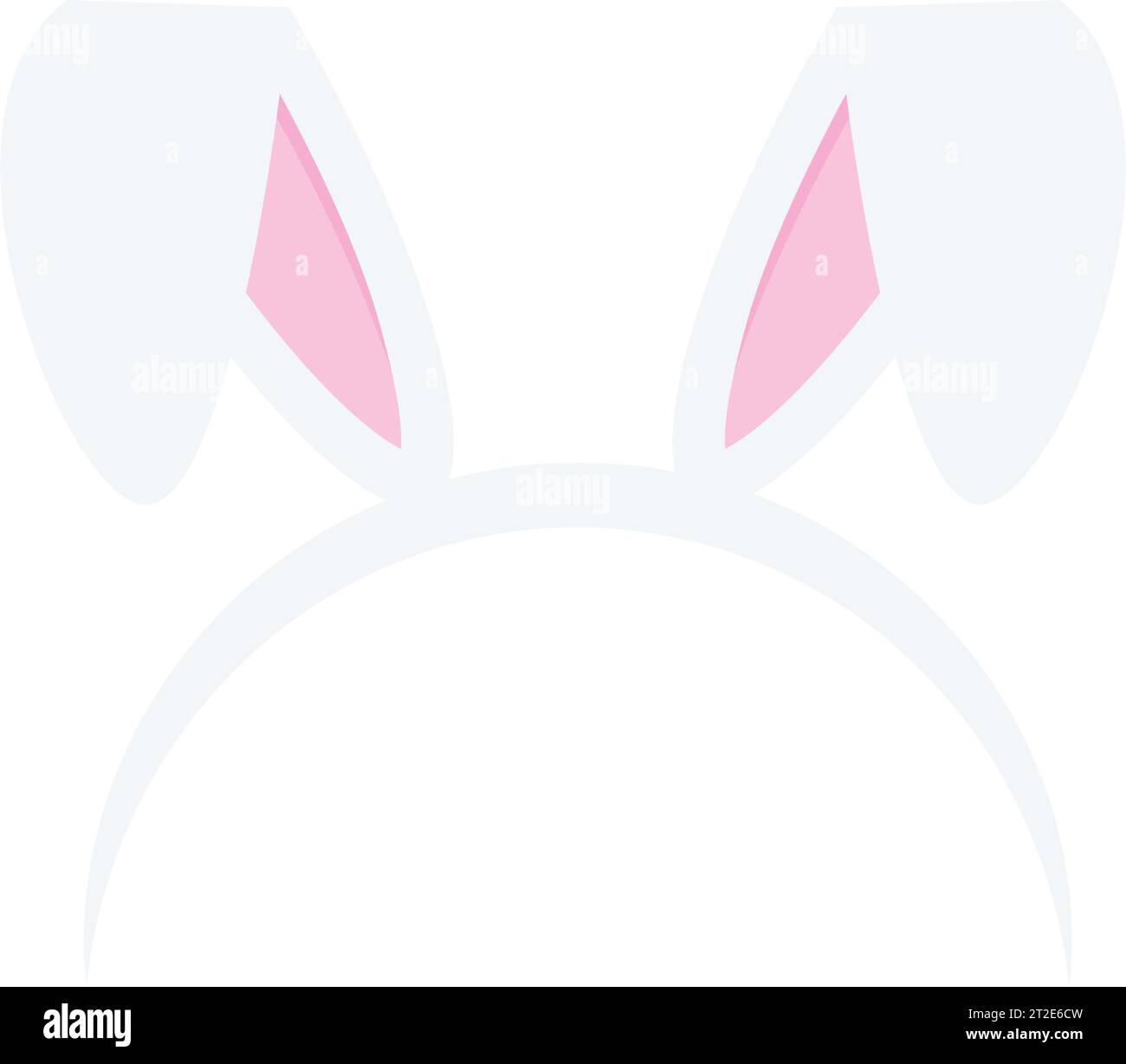 Icona della fascia per orecchie di coniglio di Pasqua isolata su sfondo bianco. Elemento di design della carta pasqua per cartoni animati piatti. Accessorio per la lepre a molla. Illustrati vettoriali Illustrazione Vettoriale