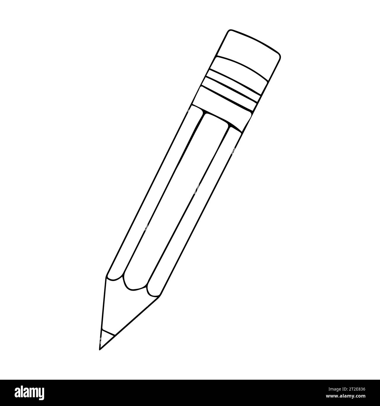 Matita icona piatta. Singolo di alta qualità Simbolo di contorno di graduazione per il web design o mobile app. Linea sottile segni di istruzione per la progettazione logo, visitare c Illustrazione Vettoriale