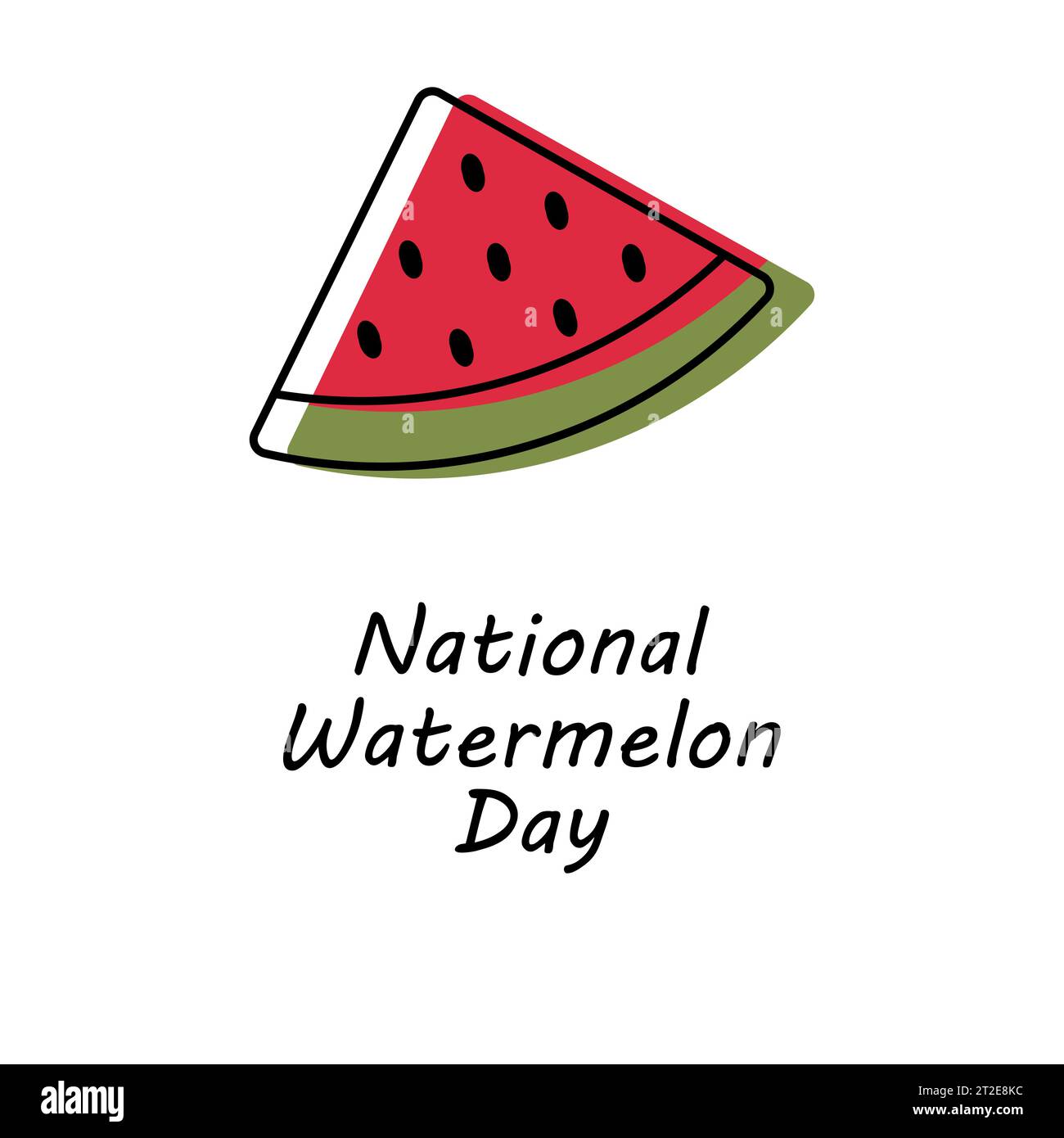 Poster del giorno dell'anguria nazionale. Illustrazione vettoriale. 3 agosto biglietto d'auguri per le festività del cibo americano Illustrazione Vettoriale