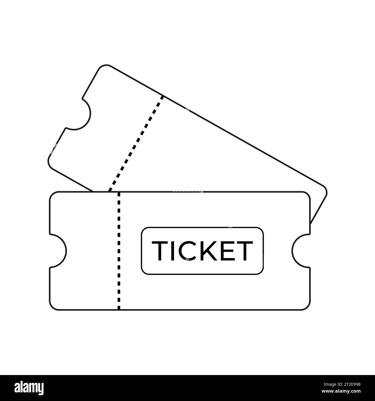 Biglietto d'arte. Icona del ticket di contorno. Vettore Illustrazione Vettoriale