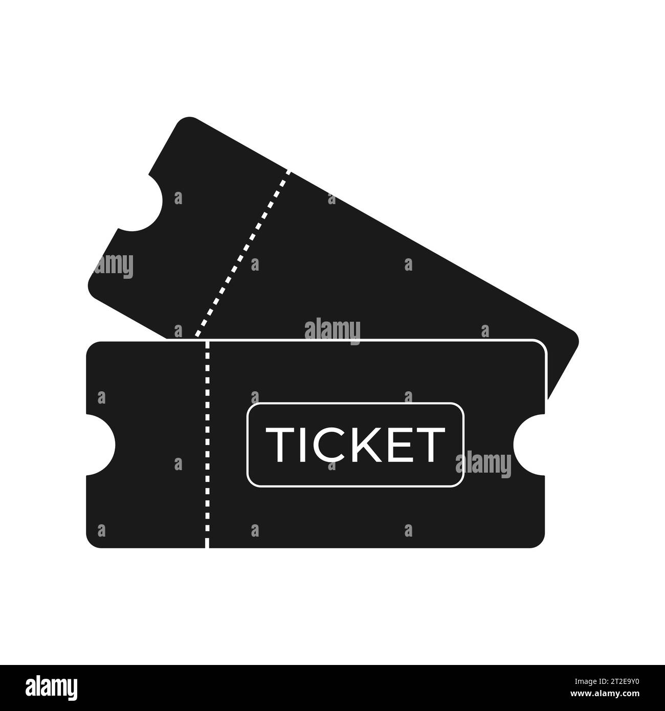 Biglietto d'arte. Icona del ticket di contorno. Vettore Illustrazione Vettoriale