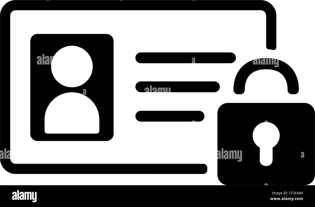 Illustrazione dell'icona vettoriale delle informazioni personali ( ID, privacy ) Illustrazione Vettoriale
