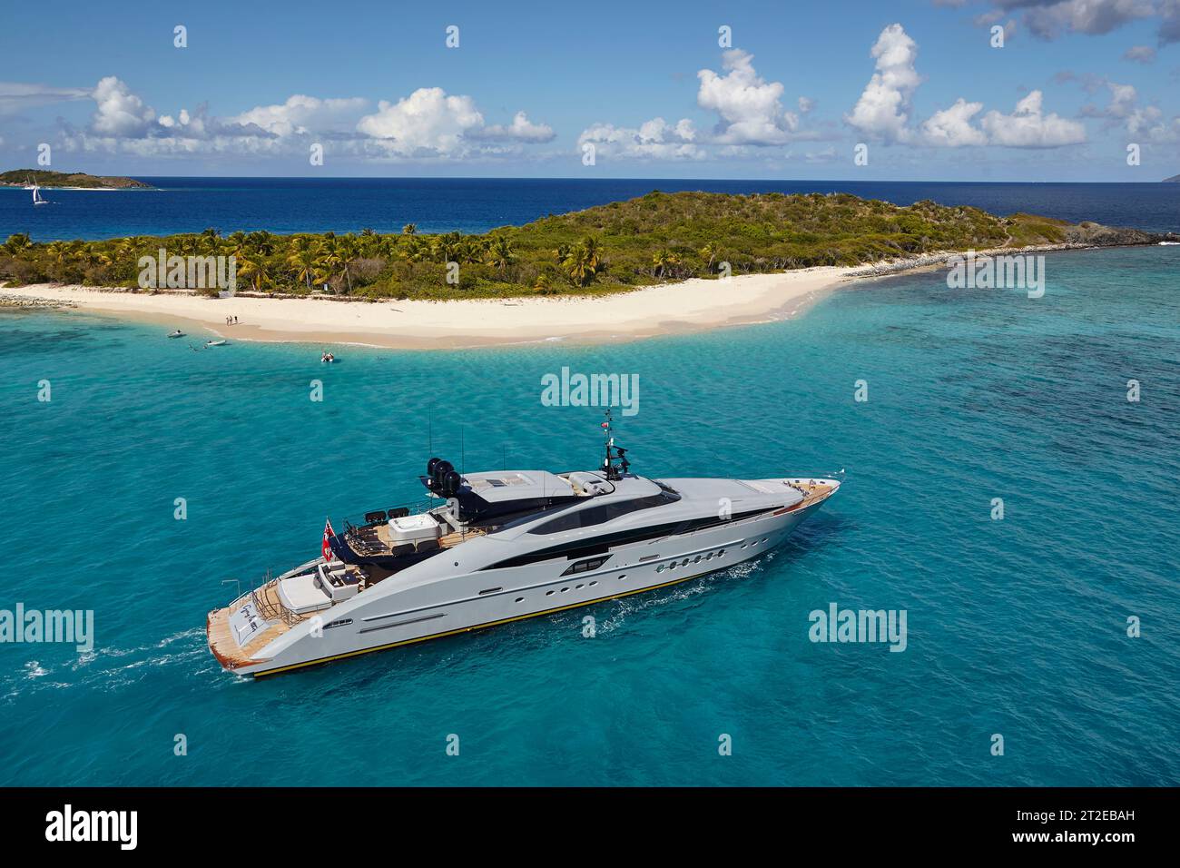 Palmer Johnson, yacht charter da 45 metri al largo di Green Cay, Little Jost Van Dyke, Tortola, nelle Isole Vergini britanniche. Foto Stock