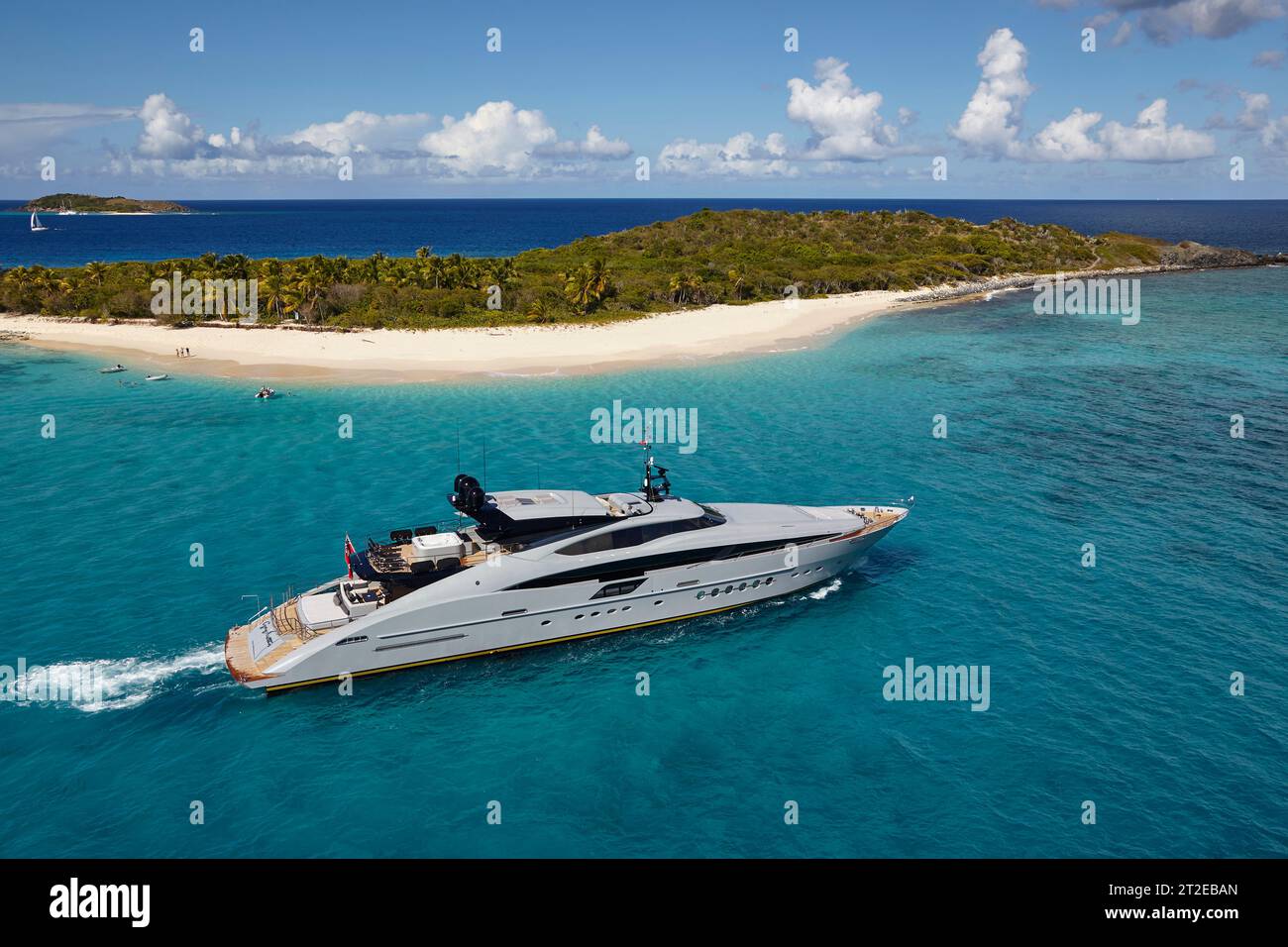 Palmer Johnson, yacht charter da 45 metri al largo di Green Cay, Little Jost Van Dyke, Tortola, nelle Isole Vergini britanniche. Foto Stock