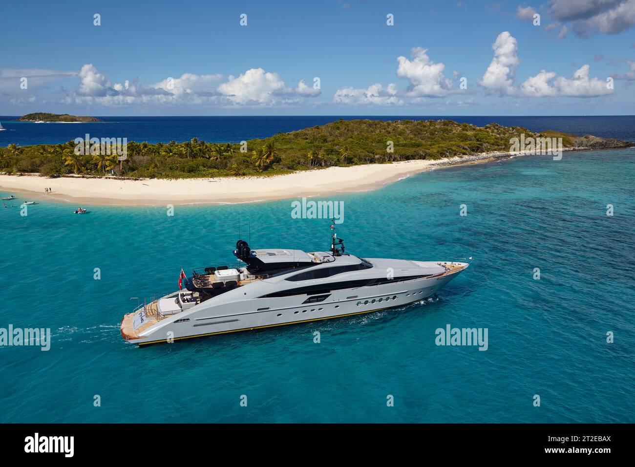 Palmer Johnson, yacht charter da 45 metri al largo di Green Cay, Little Jost Van Dyke, Tortola, nelle Isole Vergini britanniche. Foto Stock