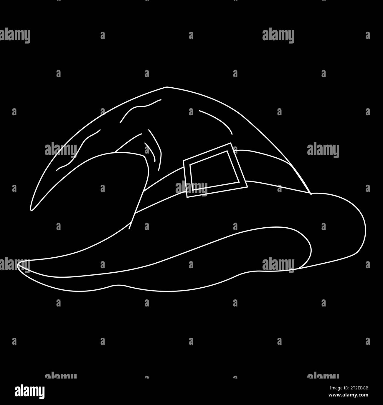 Design icona Witch Hat. Concetto di Halloween. Icona lineare. Illustrazione vettoriale. Illustrazione Vettoriale