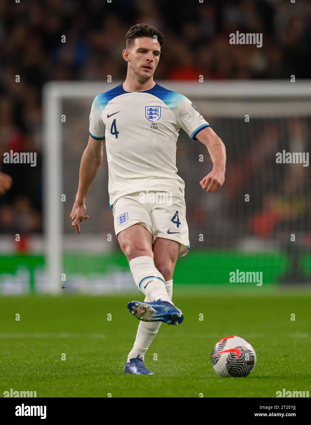 17 ottobre 2023 - Inghilterra / Italia - qualificazioni Euro 2024 - Stadio di Wembley. L'inglese Declan Rice durante la partita contro l'Italia. Immagine : Mark Pain / Alamy Live News Foto Stock