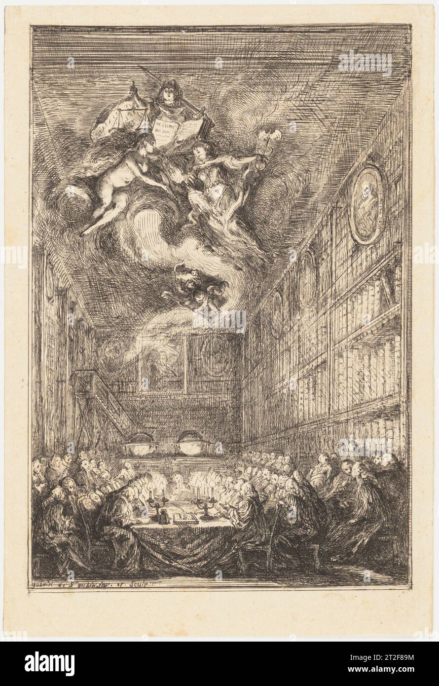 Conferenza degli avvocati Gabriel de Saint-Aubin francese 1776 Foto Stock