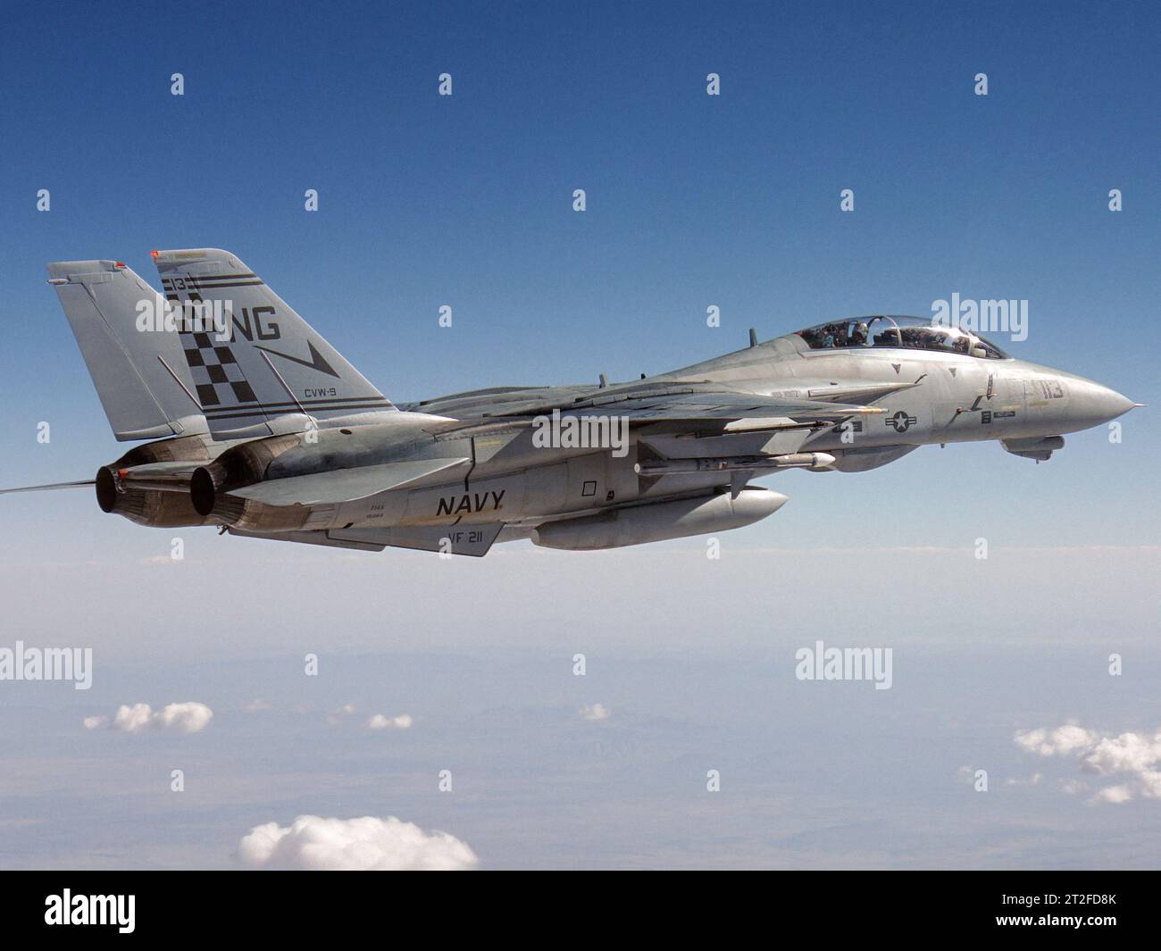 F-14A Tomcat di VF-211 Fighting Checkmates. Foto Stock