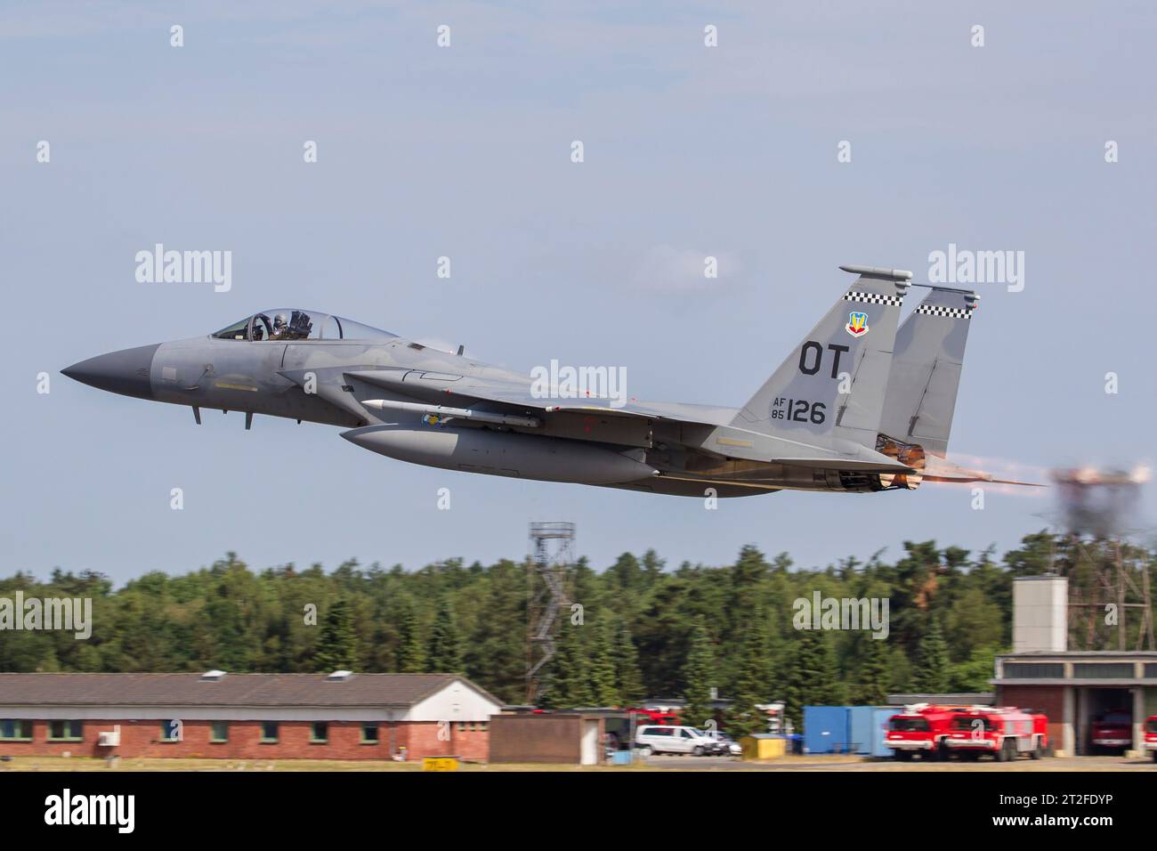 F-15C in partenza da Hohn Air base, Germania. Foto Stock