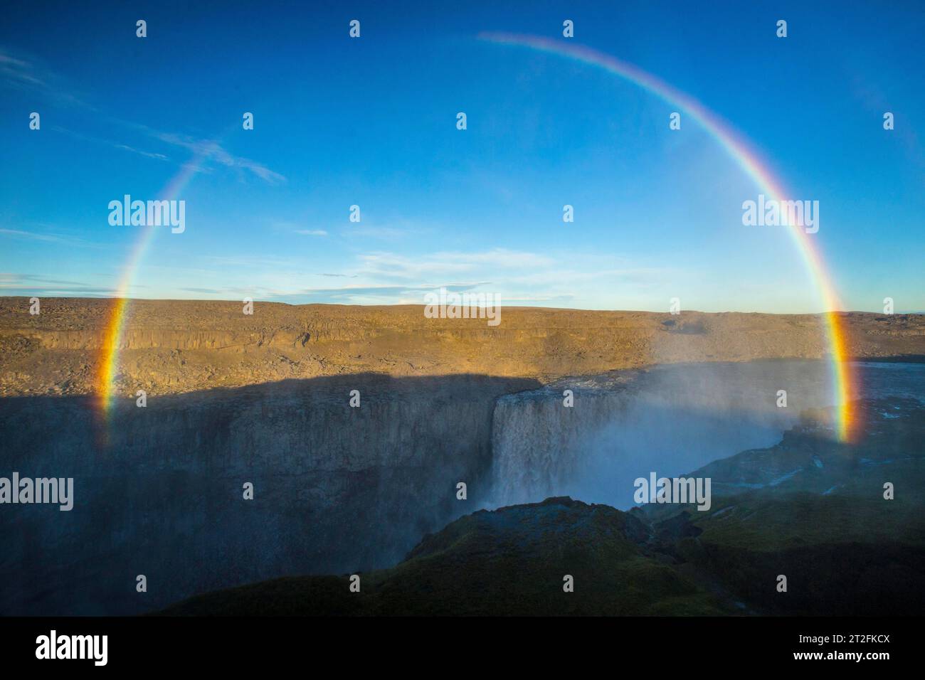 Cascata Dettifoss, Islanda. La più grande cascata della comunità europea Foto Stock