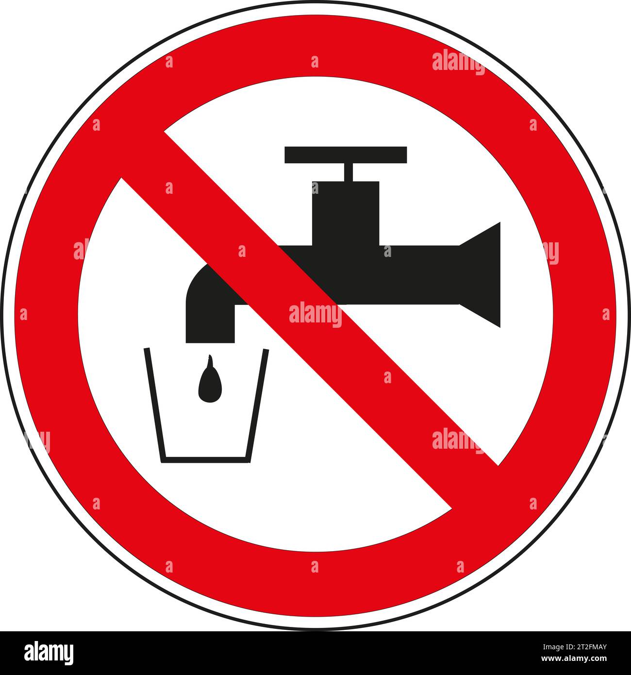 Cartello stradale francese: Acqua non potabile Foto Stock