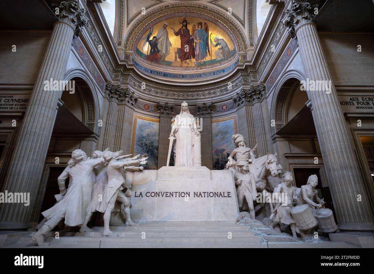 Fotografia interna, raffigurante la Rivoluzione e la Convenzione Nazionale, la National Hall of Fame Pantheon, Montagne Sainte-Genevieve o la Collina di Saint Foto Stock