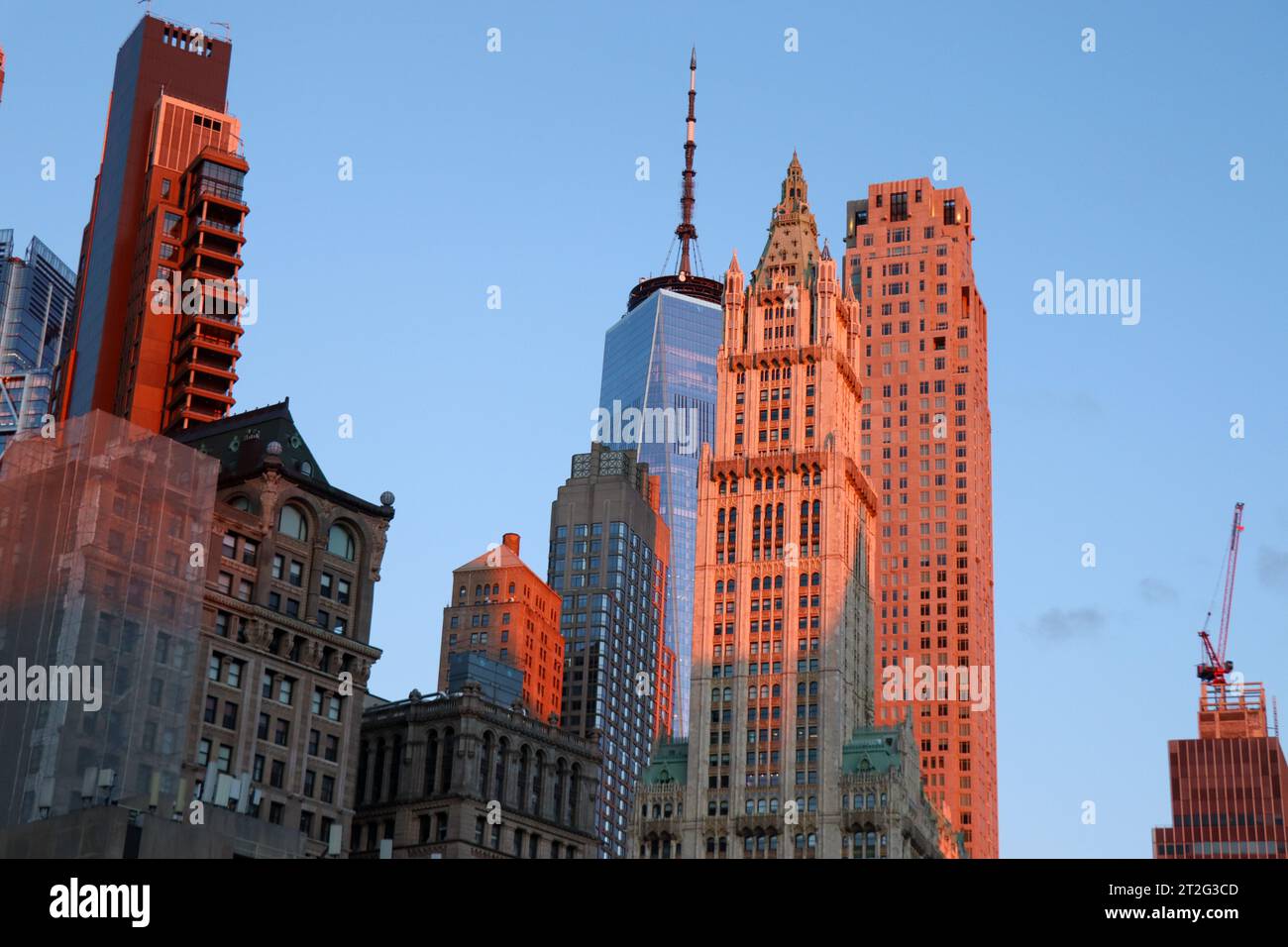 Una foto del One World Trade Center durante la mattina a New York Foto Stock