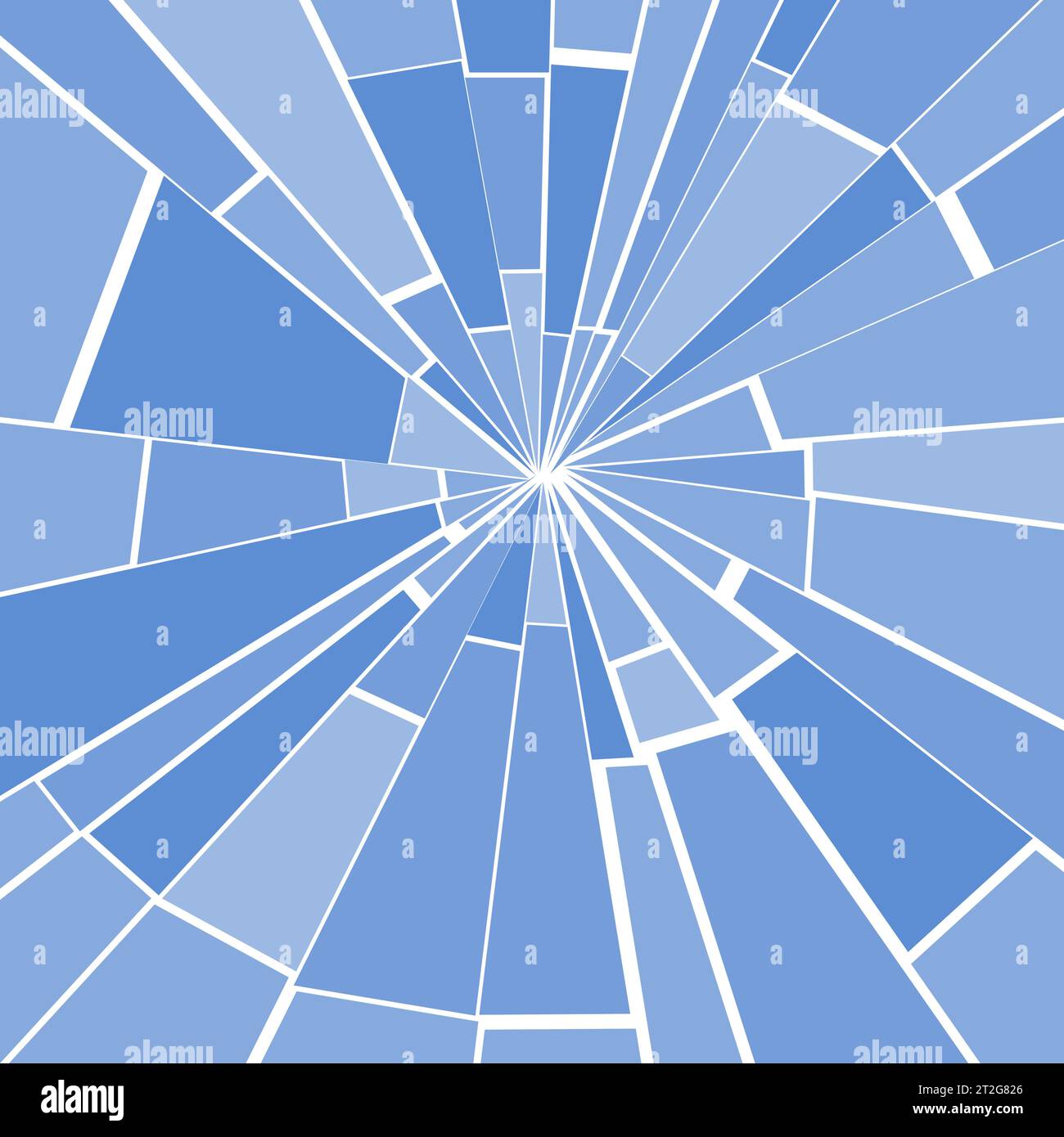 Fondo in vetro rotto. Vetro spaccato. Crepe sullo schermo, texture vettoriale blu e bianca. Illustrazione Vettoriale