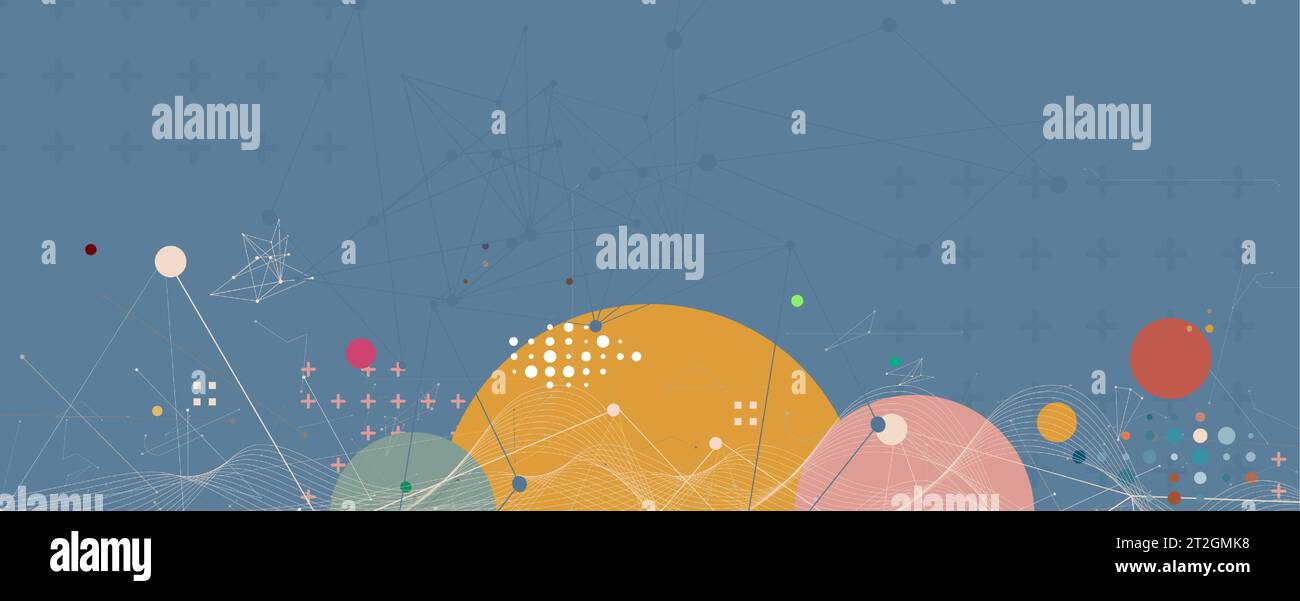 Tecnologia astratta scienza futuristica background per il business su Internet. Concetto di big data. Illustrazione Vettoriale