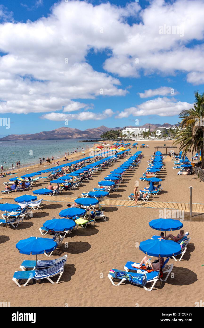 Playa Blanca, Puerto del Carmen, Lanzarote, Isole Canarie, Regno di Spagna Foto Stock