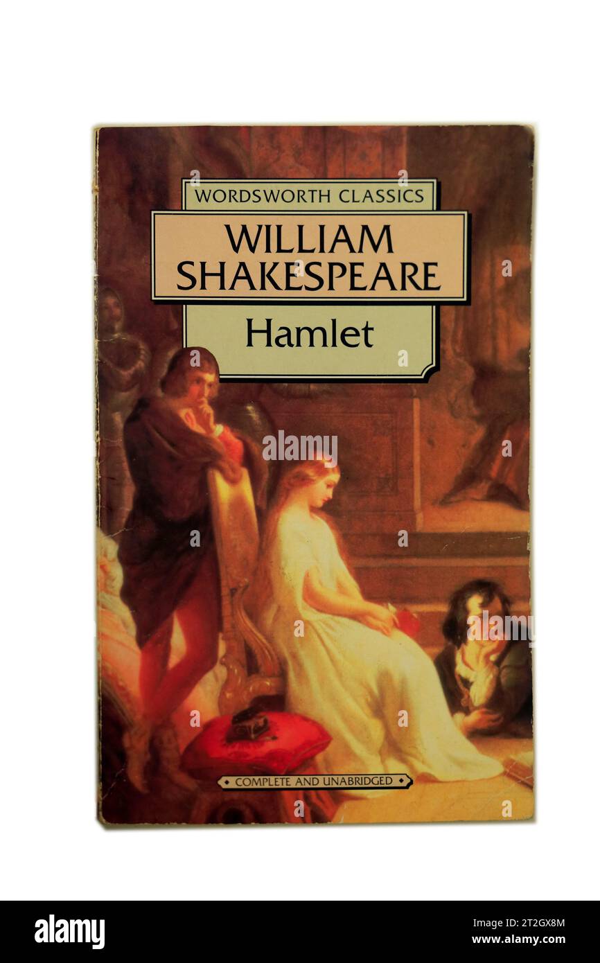 William Shakespeare - Amleto - copertina del libro su sfondo bianco Foto Stock