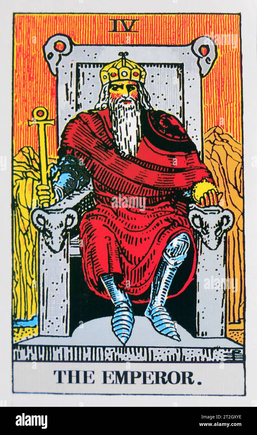 L'Imperatore - carta dei Tarocchi individuale. Foto Stock