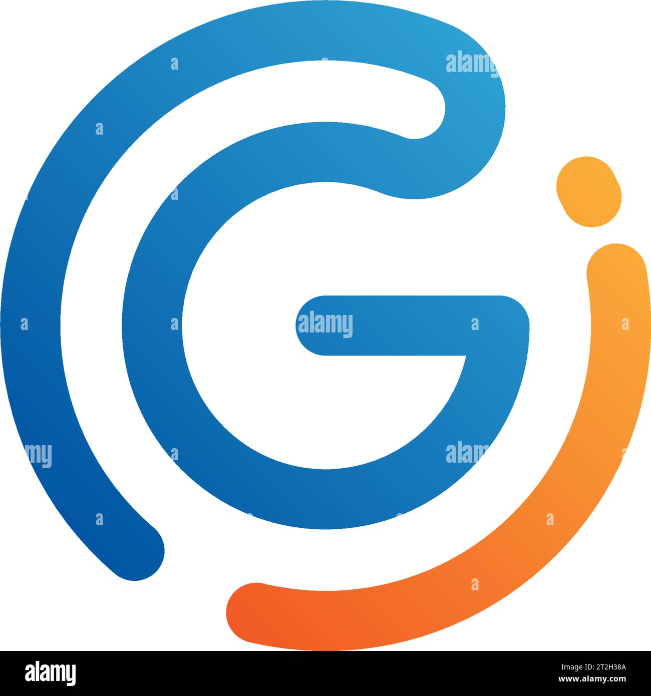 Logo gi, monogramma Gi, logo Gi iniziale, logo Letter Gi, icona, vettore Illustrazione Vettoriale