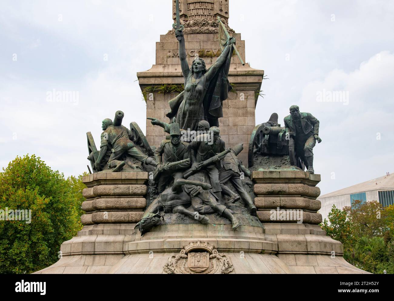 Jardim da Rotunda da Boavista, Monumento agli Eroi della guerra d'indipendenza spagnola, Porto, Portogallo Foto Stock