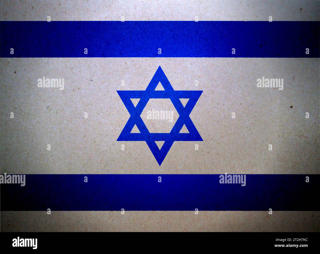 Bandiera israeliana stampata su un foglio di carta. Foto Stock