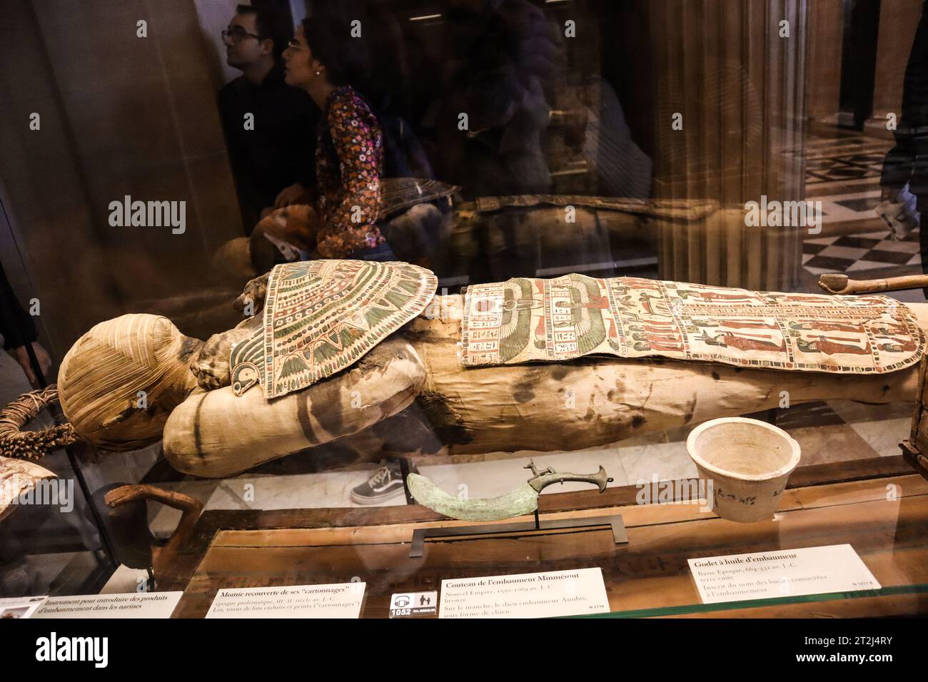 La mummia egiziana al Museo del Louvre, Parigi, Francia. Galleria egiziana del Louvre. La mamma del Louvre. Foto Stock