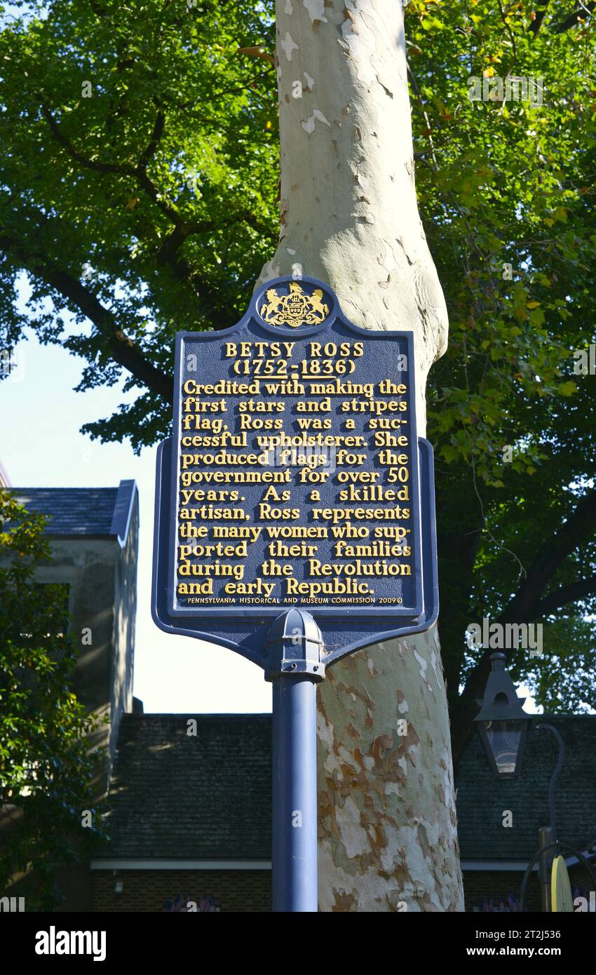 Betsy Ross House Museum, Betsy Ross ha cucito la prima bandiera americana a Philadelphia, Pennsylvania. Foto Stock