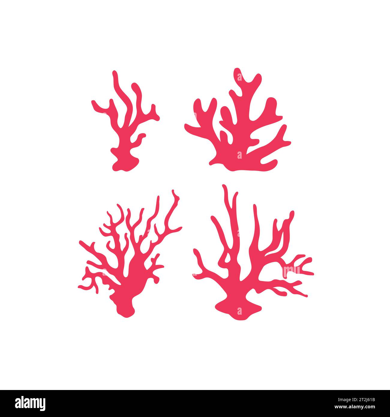 Set vettore corallo. icona del logo dei coralli marini Illustrazione Vettoriale