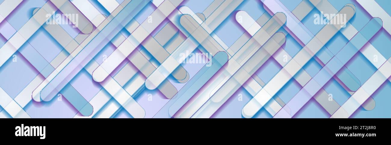 Strisce blu e viola sfondo tecnico geometrico astratto. Progettazione grafica vettoriale Illustrazione Vettoriale