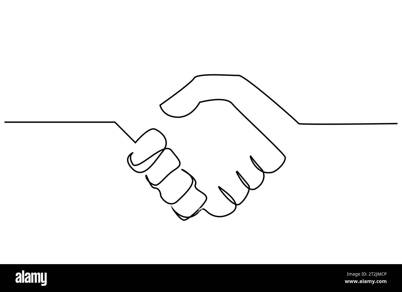 due persone che stringono la mano che vanno d'accordo con la linea della relazione finanziaria d'affari Illustrazione Vettoriale