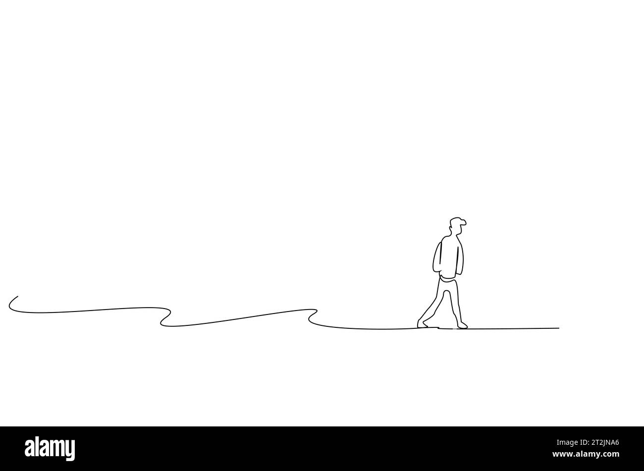 la persona umana lascia andare via camminando fuori Illustrazione Vettoriale