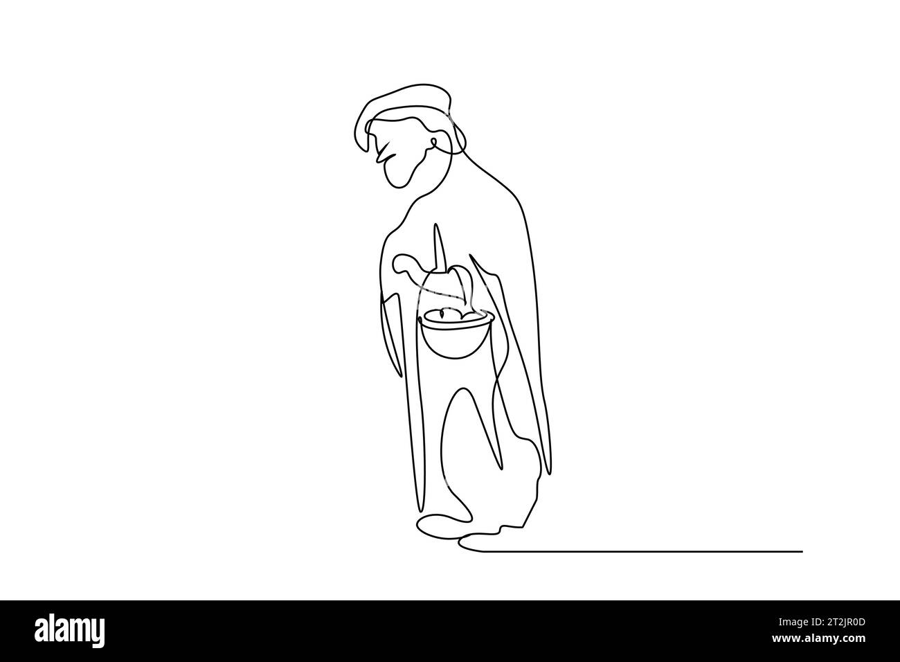 vecchia strega donna rossa mela bambino storia grafica della linea del personaggio Illustrazione Vettoriale