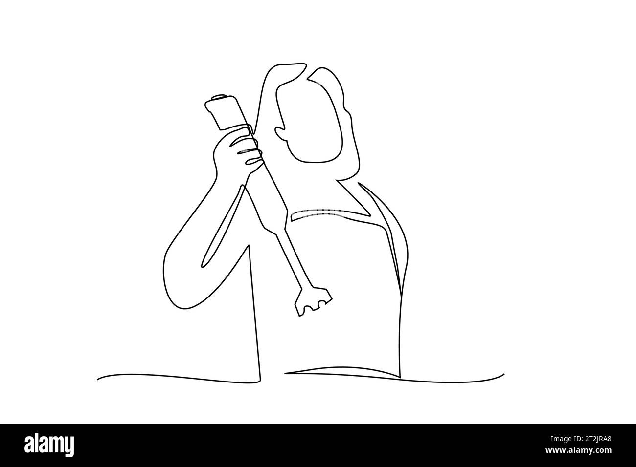 donna che cucina casalinga frullatore cucina stile di vita art design Illustrazione Vettoriale